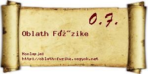 Oblath Füzike névjegykártya